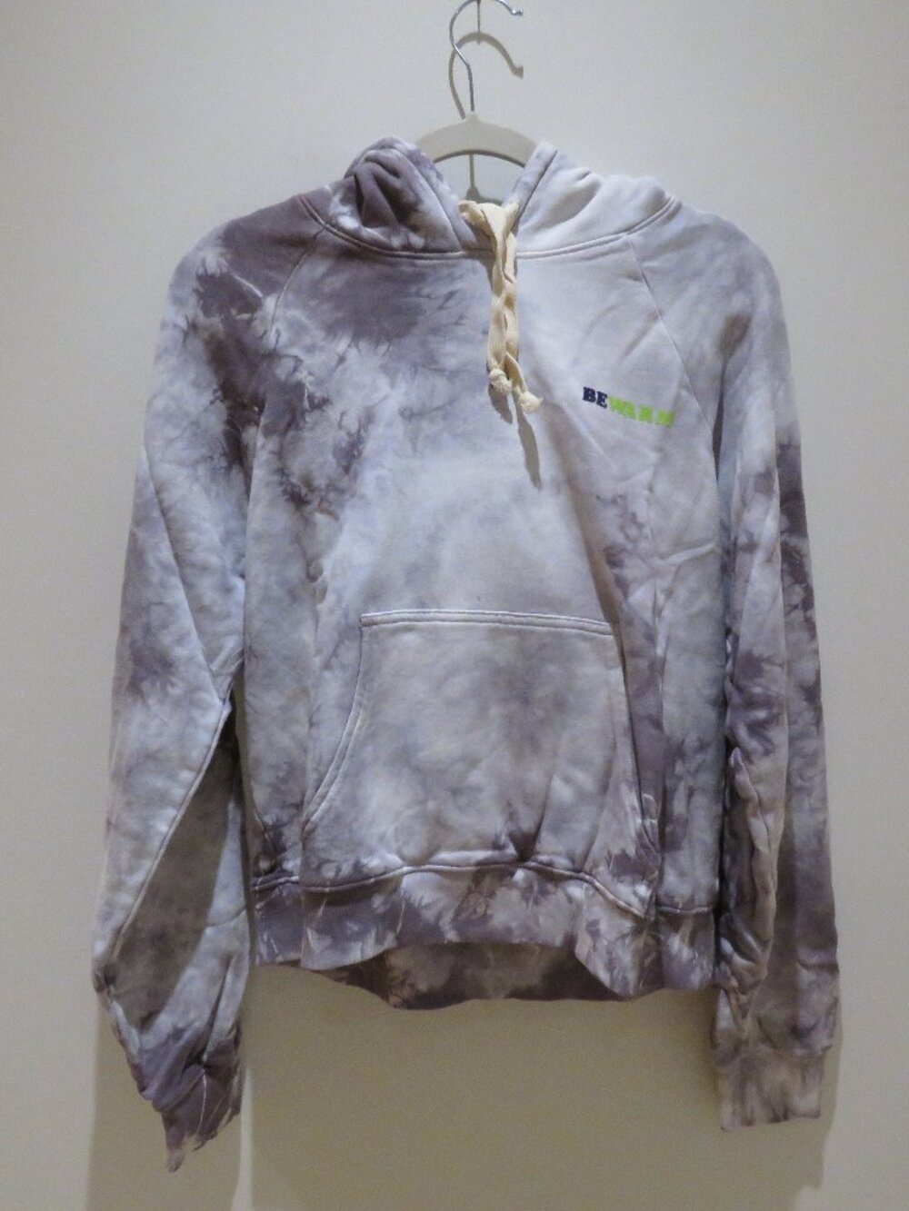 WARM X BANDIER Tie Dye Hoodie Sweatshirt Purple Medium Casual Travel Comfy - Picture 2 of 11